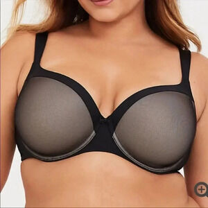 Torrid Black Cream Balconette Bra  Size 48DD